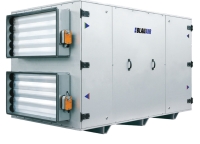 Hővisszanyerős ipari légkezelő rotációs hőcserélővel,álló kivitel vízszintes csonkokkal